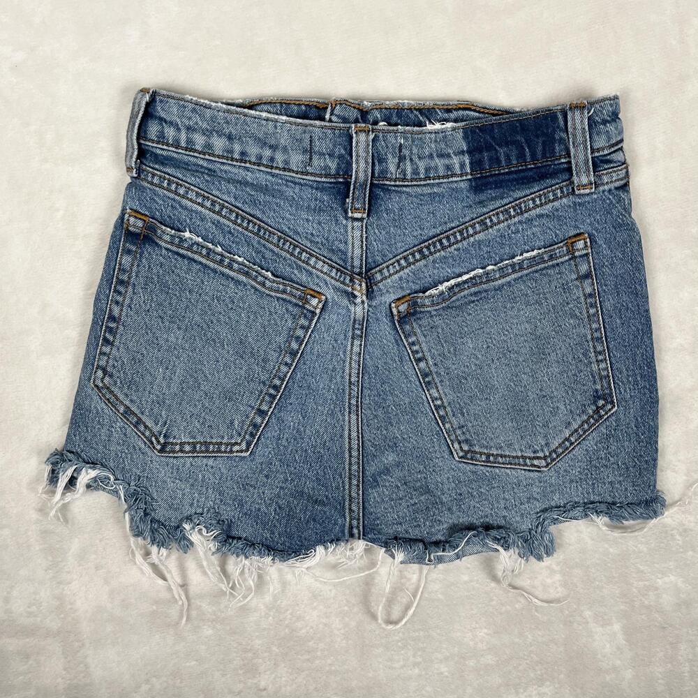 Abercrombie & Fitch Shorts Womens 00 Blue Mom Short High Rise Distressed Cutoff - Picture 5 of 6